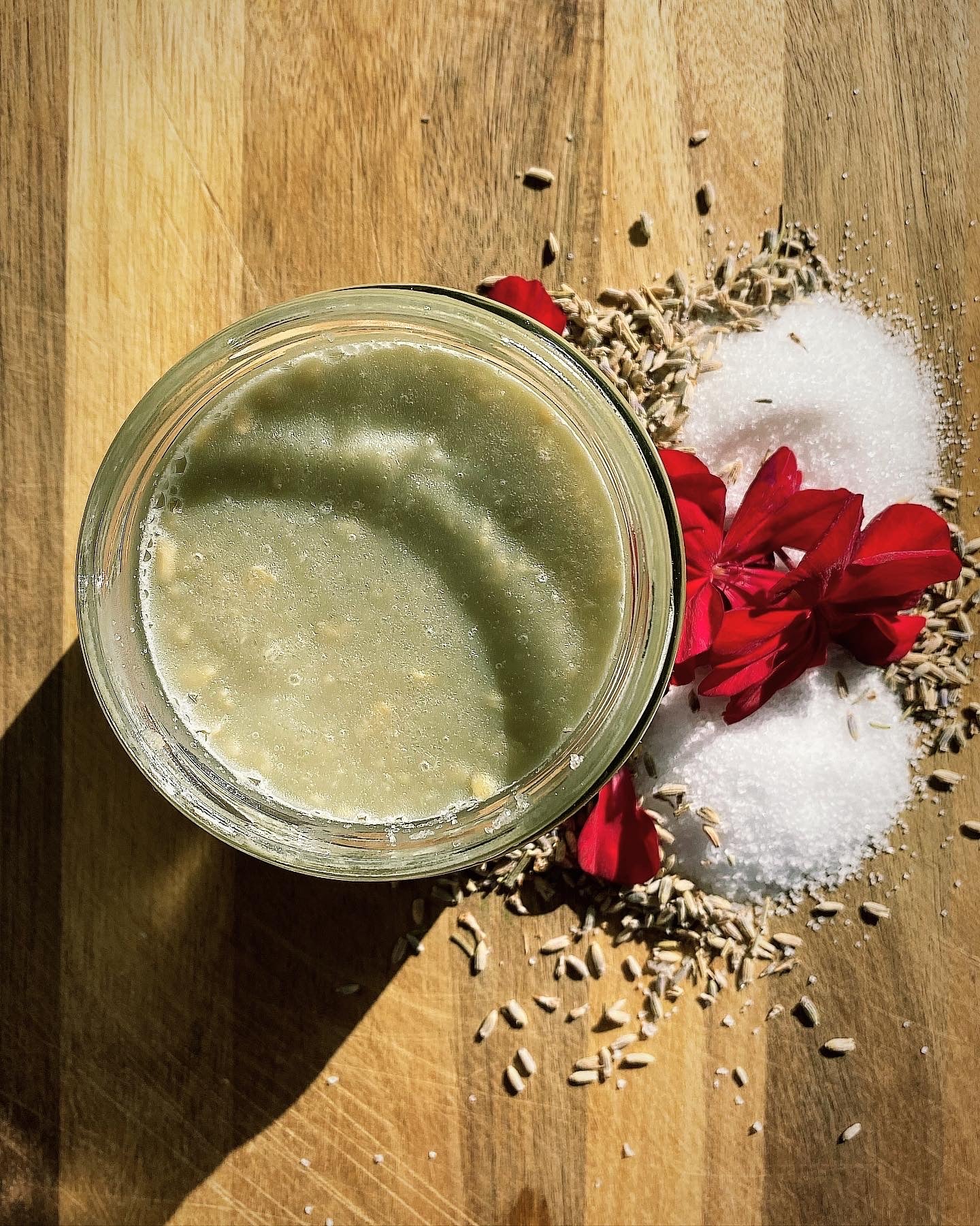 Lavender & rose geranium body scrub