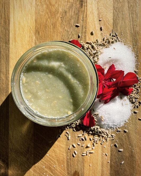 Lavender & rose geranium body scrub